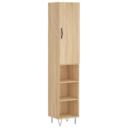 Hoge kast 34,5x34x180 cm bewerkt hout sonoma eikenkleurig