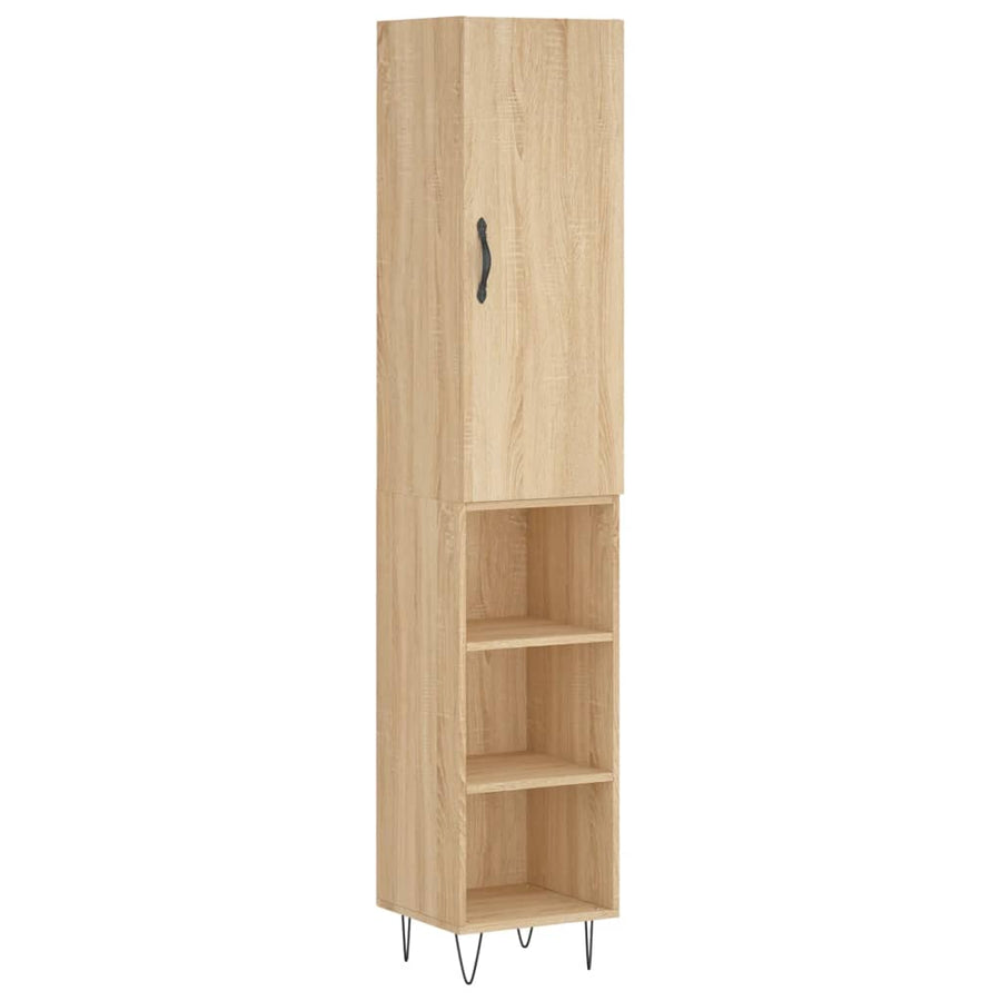 Hoge kast 34,5x34x180 cm bewerkt hout sonoma eikenkleurig