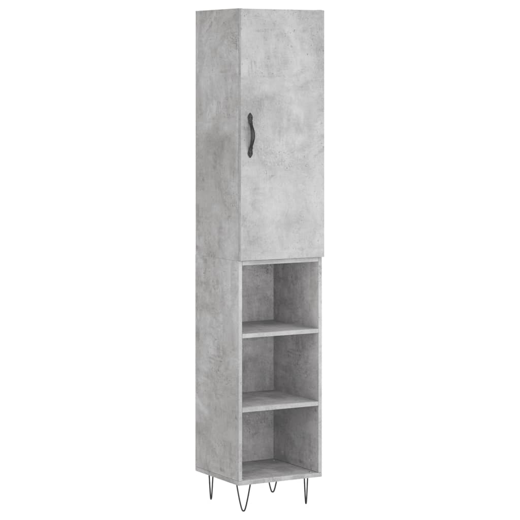 Hoge Kast 34,5X34X180 Cm Bewerkt Hout Betongrijs
