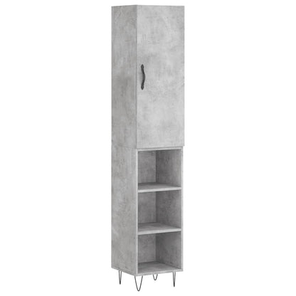 Hoge Kast 34,5X34X180 Cm Bewerkt Hout Betongrijs