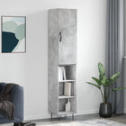 Hoge kast 34,5x34x180 cm bewerkt hout betongrijs