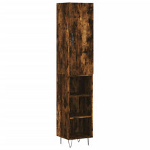 Hoge Kast 34,5X34X180 Cm Bewerkt Hout Gerookt Eikenkleurig
