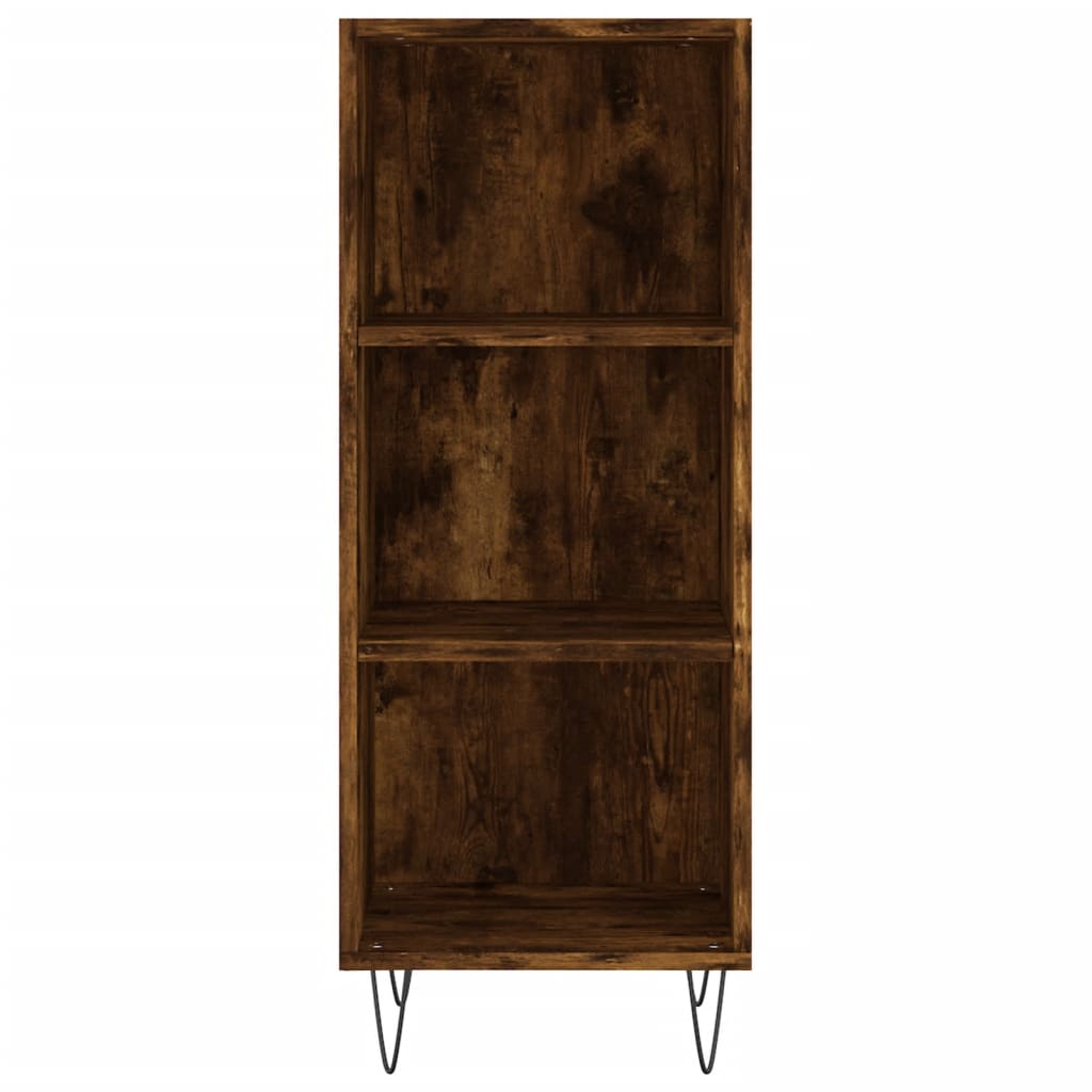 Hoge Kast 34,5X34X180 Cm Bewerkt Hout Gerookt Eikenkleurig