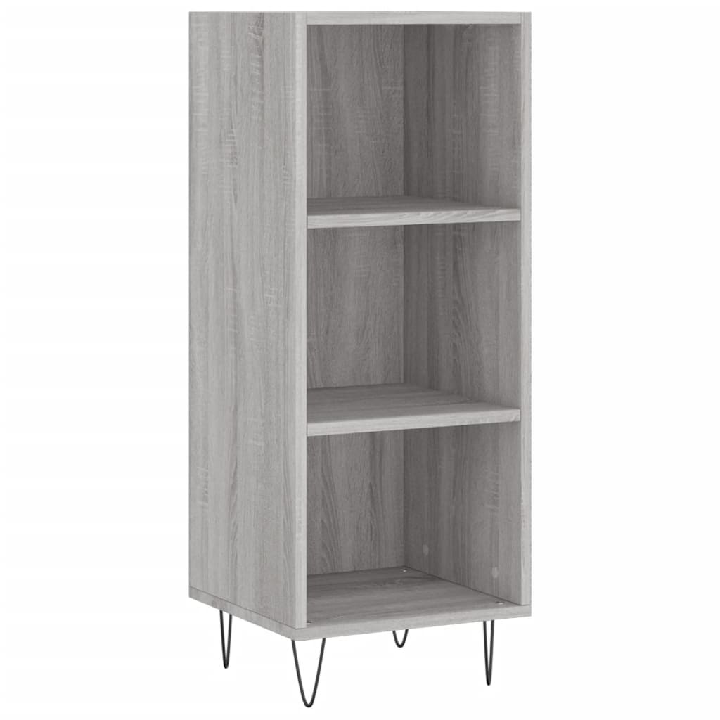 Hoge Kast 34,5X34X180 Cm Bewerkt Hout Eikenkleurig Grijs sonoma
