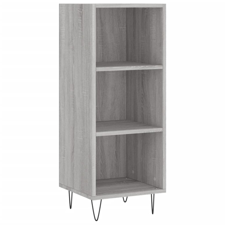 Hoge Kast 34,5X34X180 Cm Bewerkt Hout Eikenkleurig Grijs sonoma