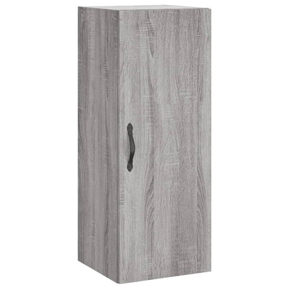 Hoge Kast 34,5X34X180 Cm Bewerkt Hout Eikenkleurig Grijs sonoma