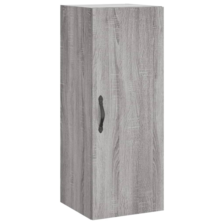 Hoge Kast 34,5X34X180 Cm Bewerkt Hout Eikenkleurig Grijs sonoma