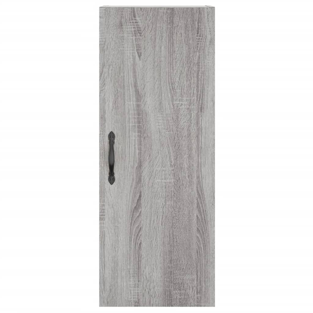 Hoge Kast 34,5X34X180 Cm Bewerkt Hout Eikenkleurig Grijs sonoma