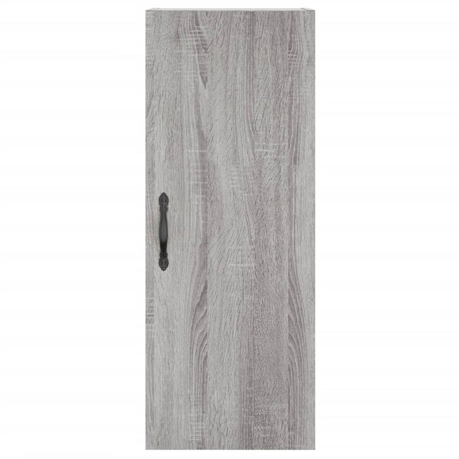 Hoge Kast 34,5X34X180 Cm Bewerkt Hout Eikenkleurig Grijs sonoma