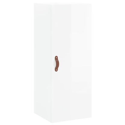 Hoge Kast 34,5X34X180 Cm Bewerkt Hout Hoogglans Wit