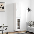 Tall cabinet 34.5x34x180 cm engineered wood high gloss white