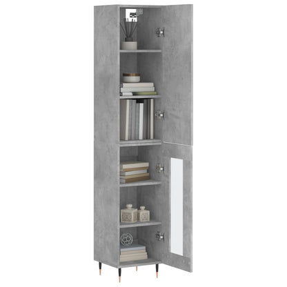 Hoge Kast 34,5X34X180 Cm Bewerkt Hout Betongrijs