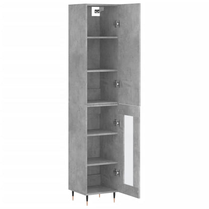 Hoge Kast 34,5X34X180 Cm Bewerkt Hout Betongrijs