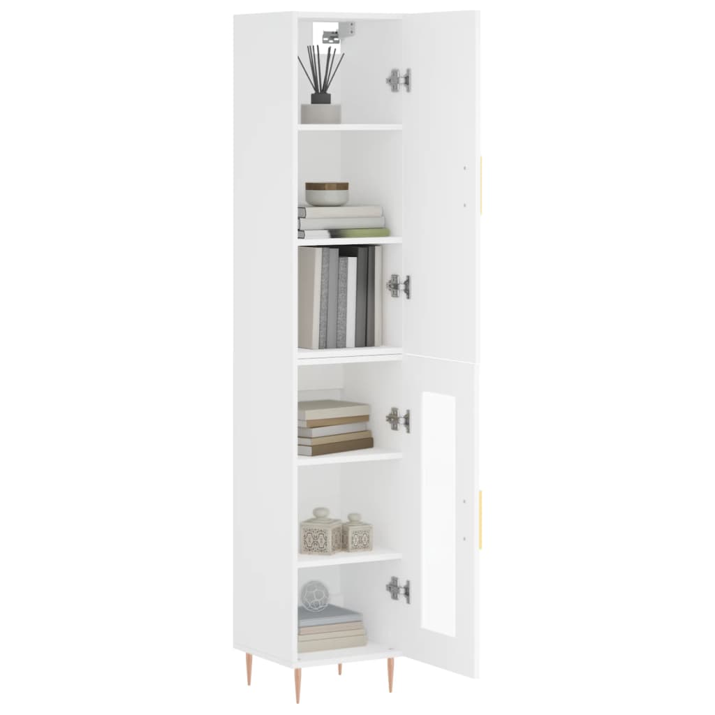 Hoge Kast 34,5X34X180 Cm Bewerkt Hout Wit