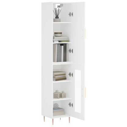 Hoge Kast 34,5X34X180 Cm Bewerkt Hout Wit