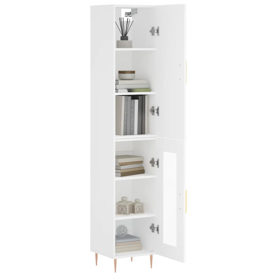 Hoge Kast 34,5X34X180 Cm Bewerkt Hout Wit