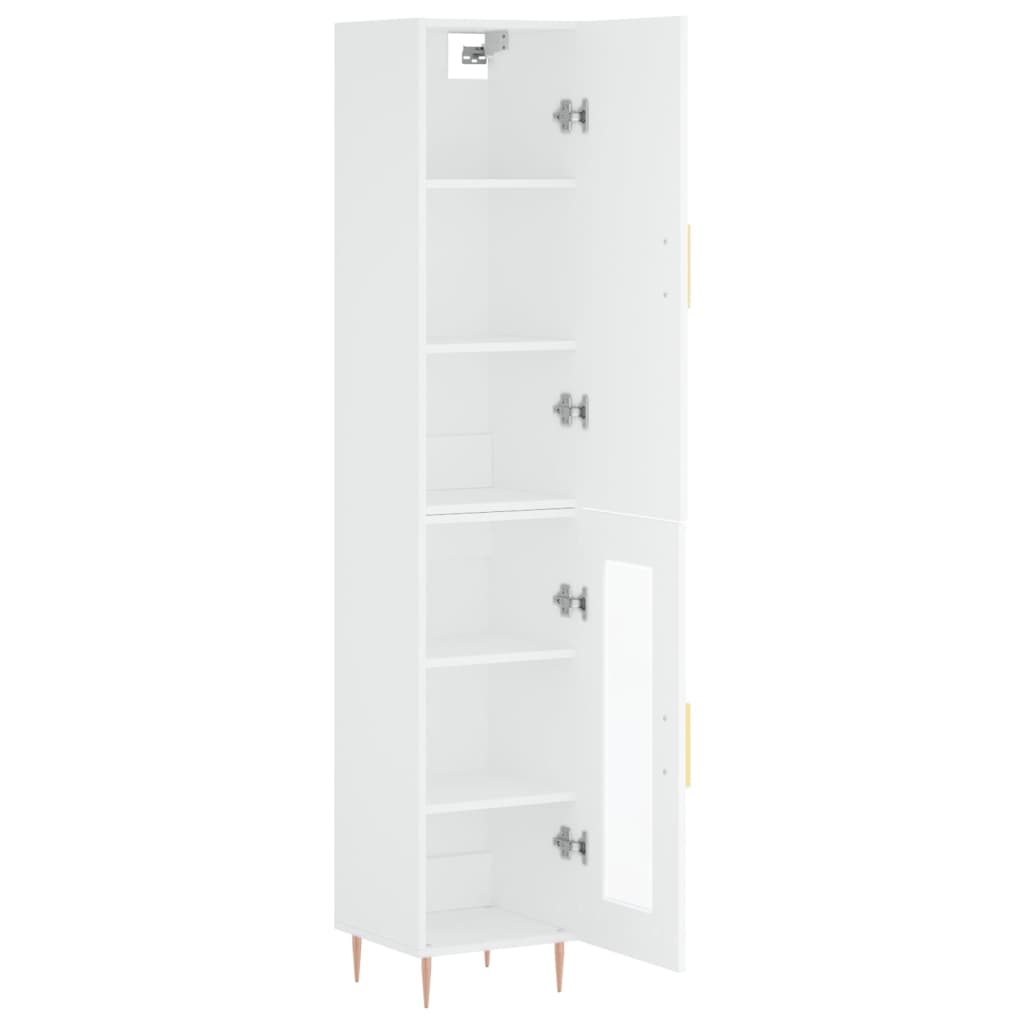 Hoge Kast 34,5X34X180 Cm Bewerkt Hout Wit
