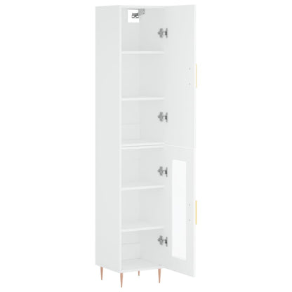 Hoge Kast 34,5X34X180 Cm Bewerkt Hout Wit