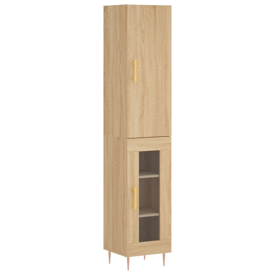 Hoge Kast 34,5X34X180 Cm Bewerkt Hout Kleurig Sonoma eiken