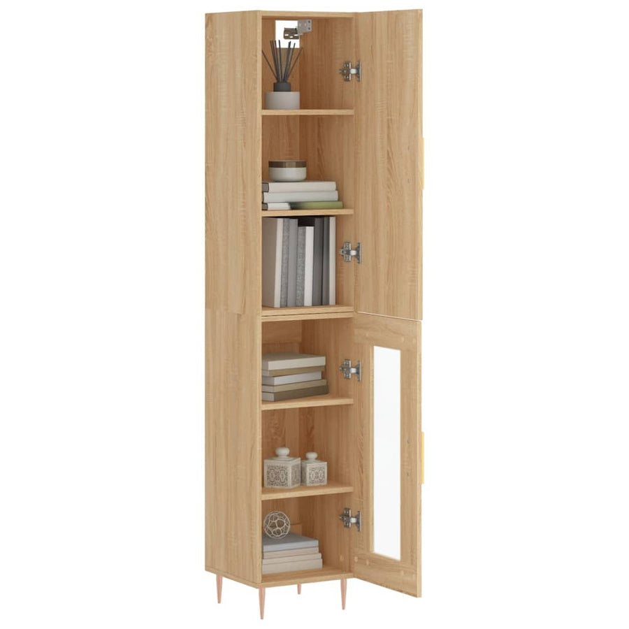 Hoge Kast 34,5X34X180 Cm Bewerkt Hout Kleurig Sonoma eiken