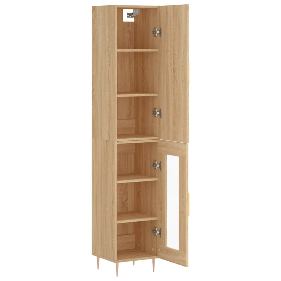 Hoge Kast 34,5X34X180 Cm Bewerkt Hout Kleurig Sonoma eiken