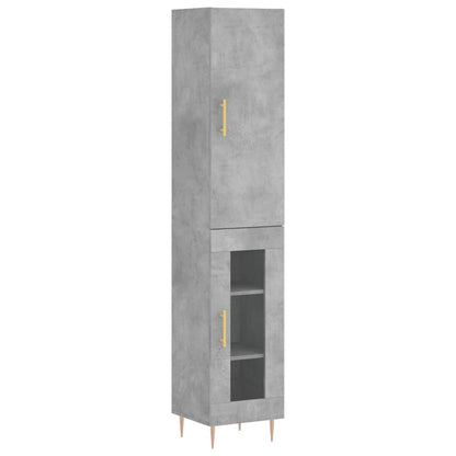 Hoge Kast 34,5X34X180 Cm Bewerkt Hout Betongrijs