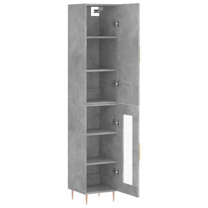Hoge Kast 34,5X34X180 Cm Bewerkt Hout Betongrijs