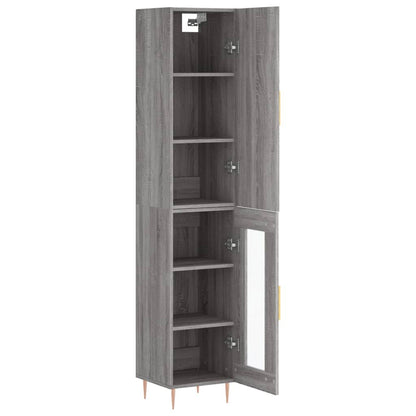 Hoge Kast 34,5X34X180 Cm Bewerkt Hout Grijs Sonoma Eikenkleurig