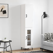 Hoge kast 34,5x34x180 cm wit bewerkt hout