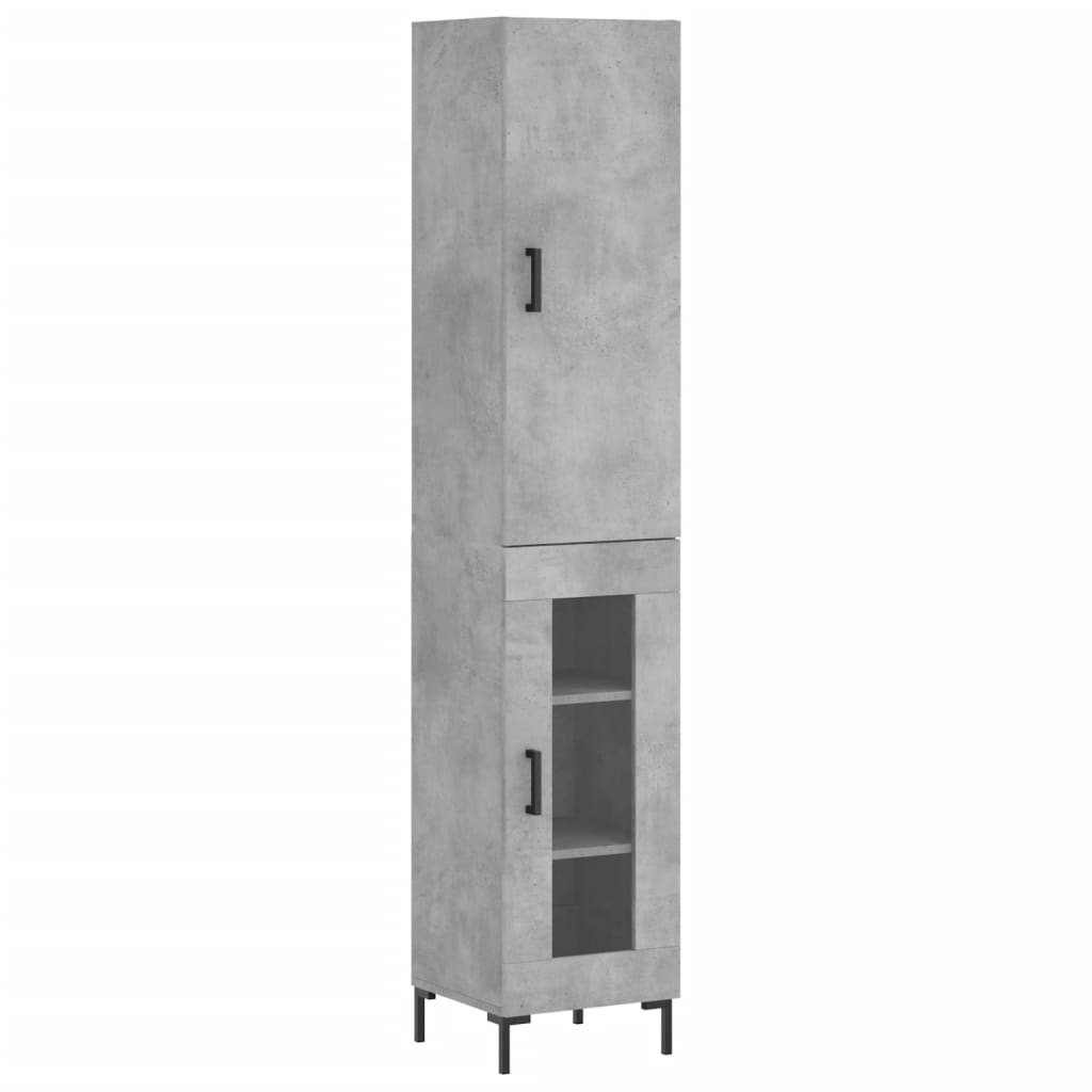 Hoge Kast 34,5X34X180 Cm Bewerkt Hout Betongrijs