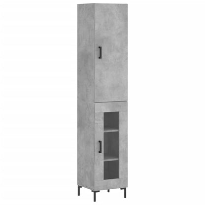 Hoge Kast 34,5X34X180 Cm Bewerkt Hout Betongrijs