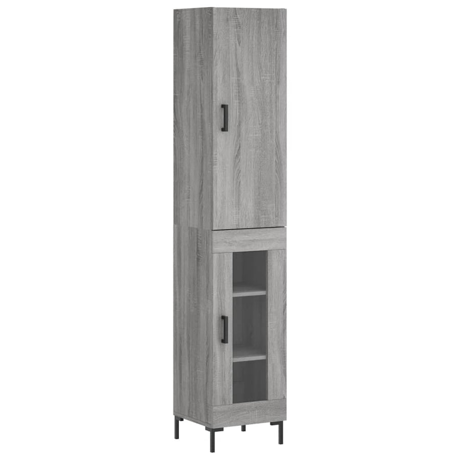 Hoge Kast 34,5X34X180 Cm Bewerkt Hout Grijs Sonoma Eikenkleurig