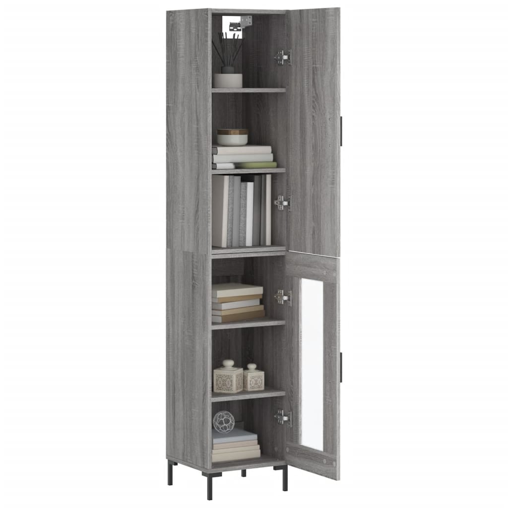 Hoge Kast 34,5X34X180 Cm Bewerkt Hout Grijs Sonoma Eikenkleurig