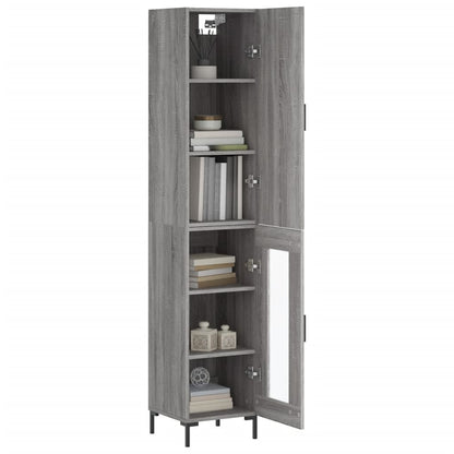 Hoge Kast 34,5X34X180 Cm Bewerkt Hout Grijs Sonoma Eikenkleurig