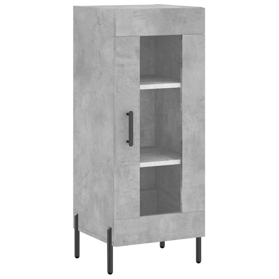Hoge kast 34,5x34x180 cm bewerkt hout betongrijs