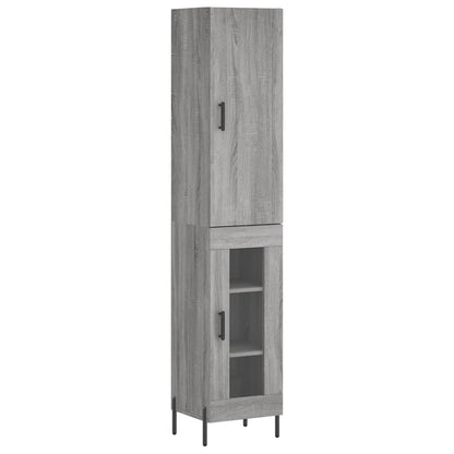 Hoge Kast 34,5X34X180 Cm Bewerkt Hout Grijs Sonoma Eikenkleurig