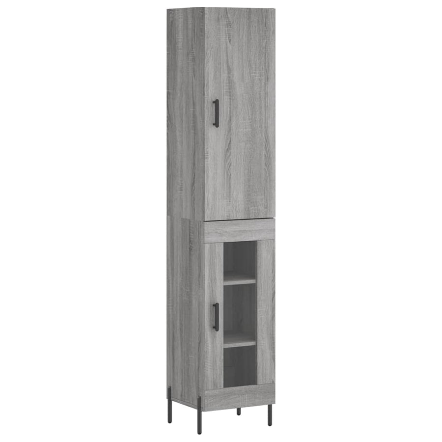 Hoge Kast 34,5X34X180 Cm Bewerkt Hout Grijs Sonoma Eikenkleurig