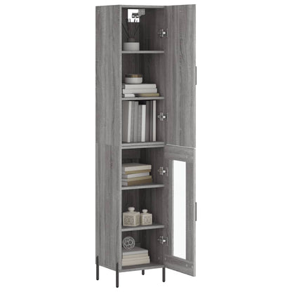 Hoge Kast 34,5X34X180 Cm Bewerkt Hout Grijs Sonoma Eikenkleurig