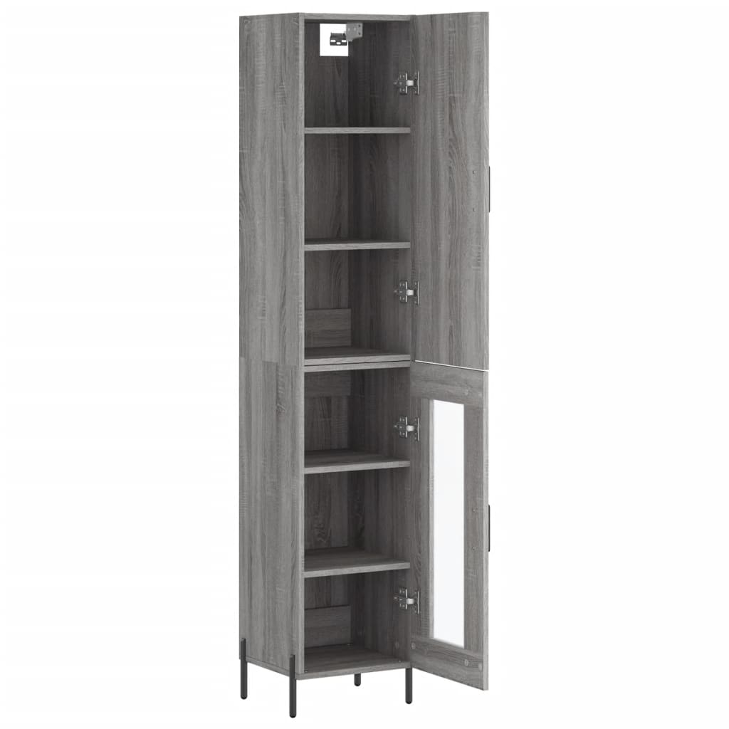 Hoge Kast 34,5X34X180 Cm Bewerkt Hout Grijs Sonoma Eikenkleurig