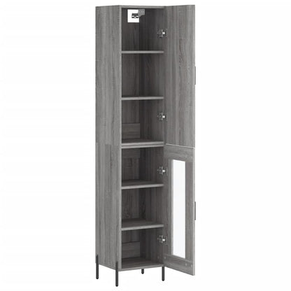 Hoge Kast 34,5X34X180 Cm Bewerkt Hout Grijs Sonoma Eikenkleurig
