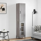 Hoge kast 34,5x34x180 cm bewerkt hout grijs