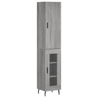 Hoge Kast 34,5X34X180 Cm Bewerkt Hout Grijs Sonoma Eikenkleurig