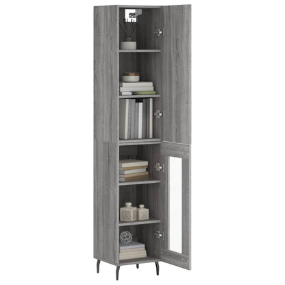 Hoge Kast 34,5X34X180 Cm Bewerkt Hout Grijs Sonoma Eikenkleurig