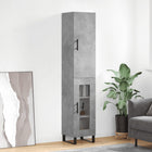 Hoge kast 34,5x34x180 cm bewerkt hout betongrijs