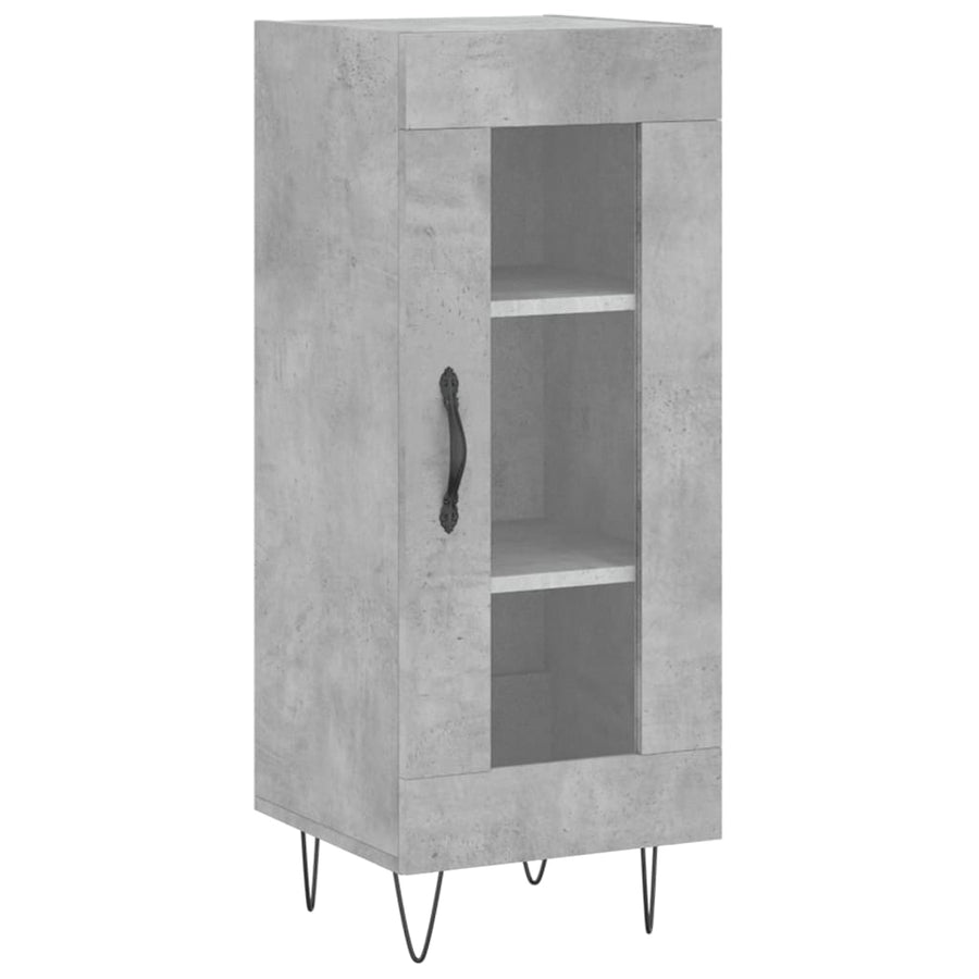 Hoge Kast 34,5X34X180 Cm Bewerkt Hout Betongrijs
