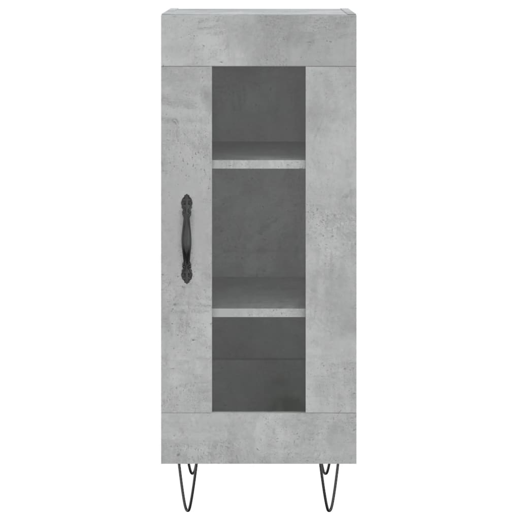 Hoge Kast 34,5X34X180 Cm Bewerkt Hout Betongrijs
