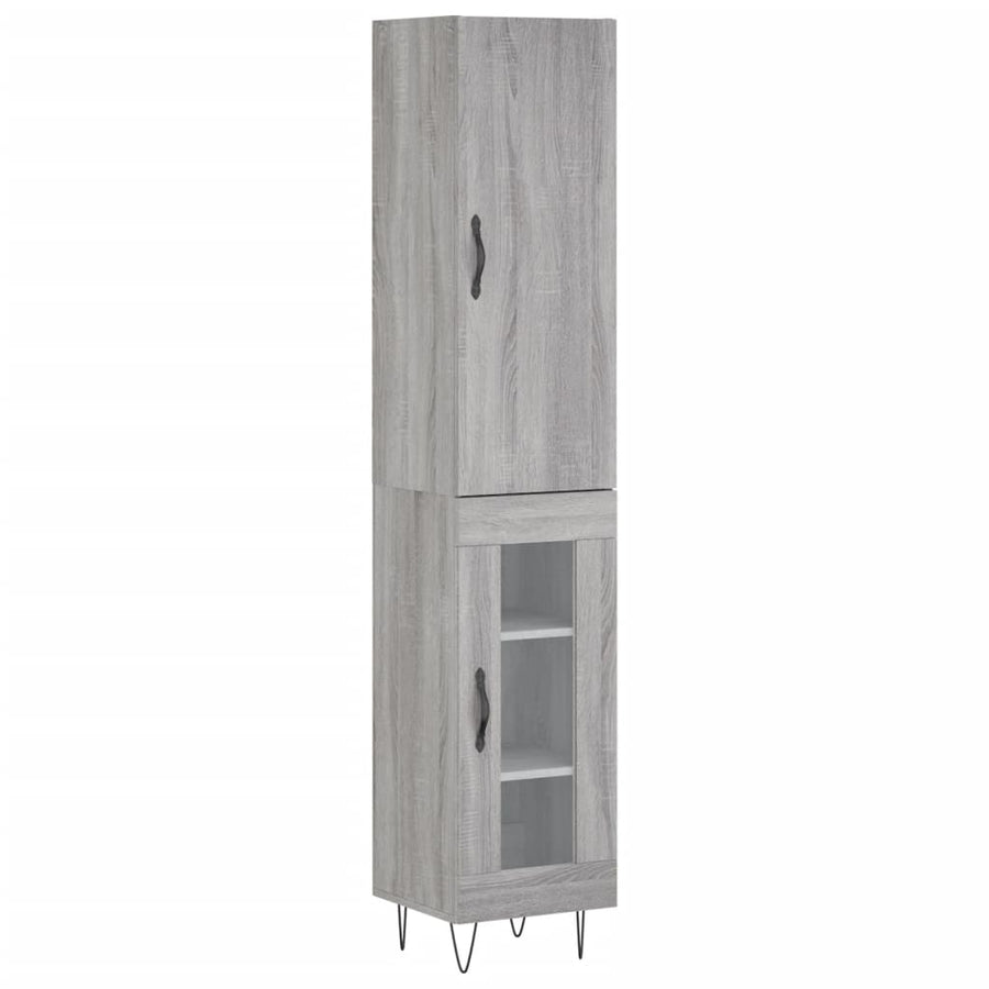 Hoge Kast 34,5X34X180 Cm Bewerkt Hout Grijs Sonoma Eikenkleurig