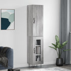Hoge kast 34,5x34x180 cm bewerkt hout grijs