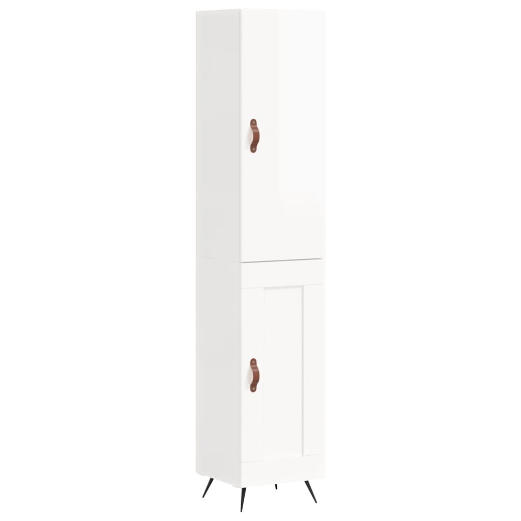 Hoge Kast 34,5X34X180 Cm Bewerkt Hout Hoogglans Wit