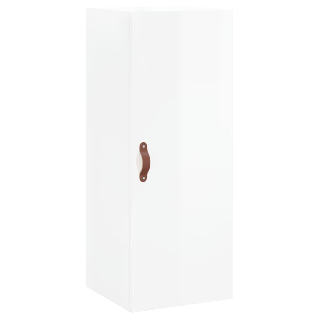 Hoge Kast 34,5X34X180 Cm Bewerkt Hout Hoogglans Wit